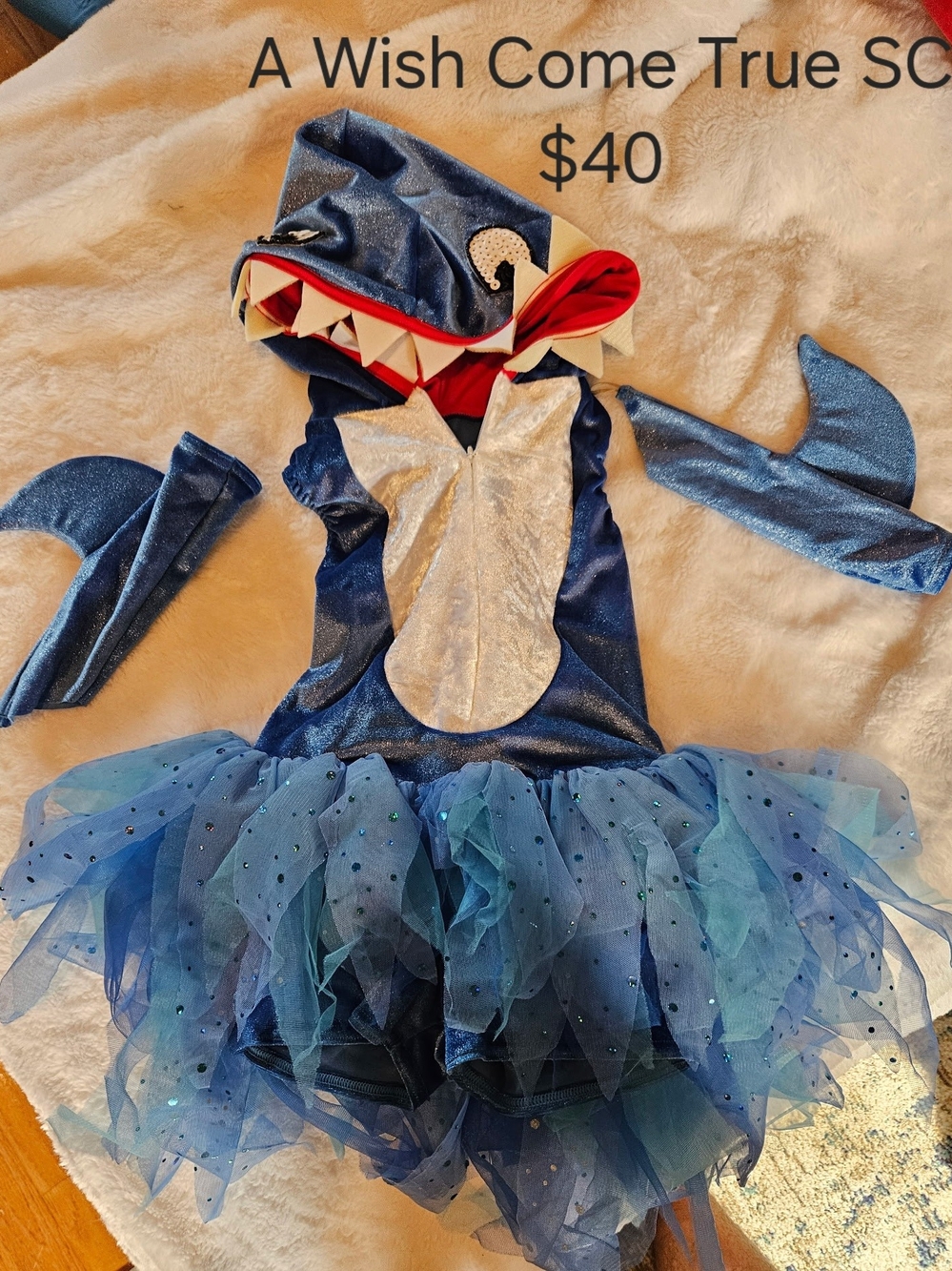 A Wish Come True Blue Shark Tutu Kids Costume